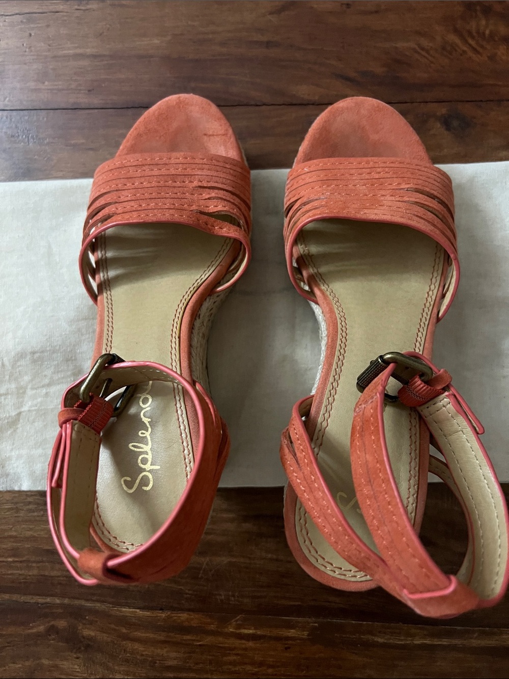 Splendid Coral Suede Strappy Open-Toe Sandals